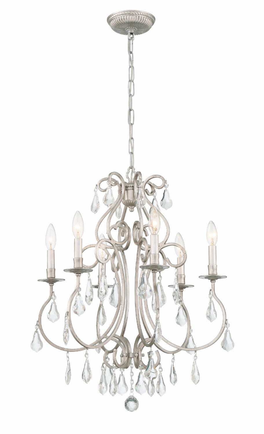 Crystorama 5016-CL-MWP Ashton 6 Light Hand Cut Crystal Chandelier