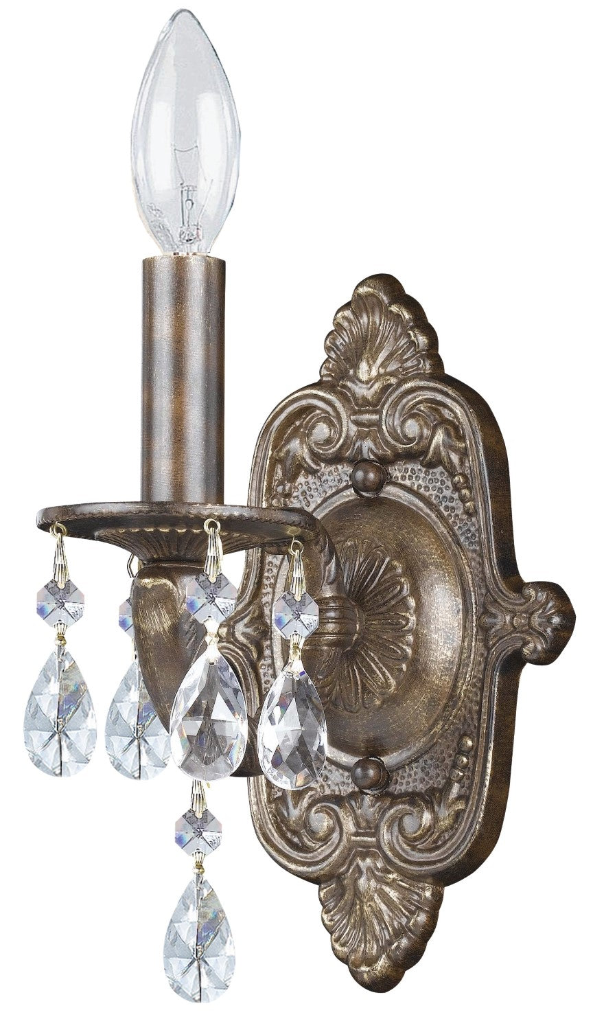 Crystorama 5021-CL-MWP Paris Market 1 Light Clear Crystal Wall Mount