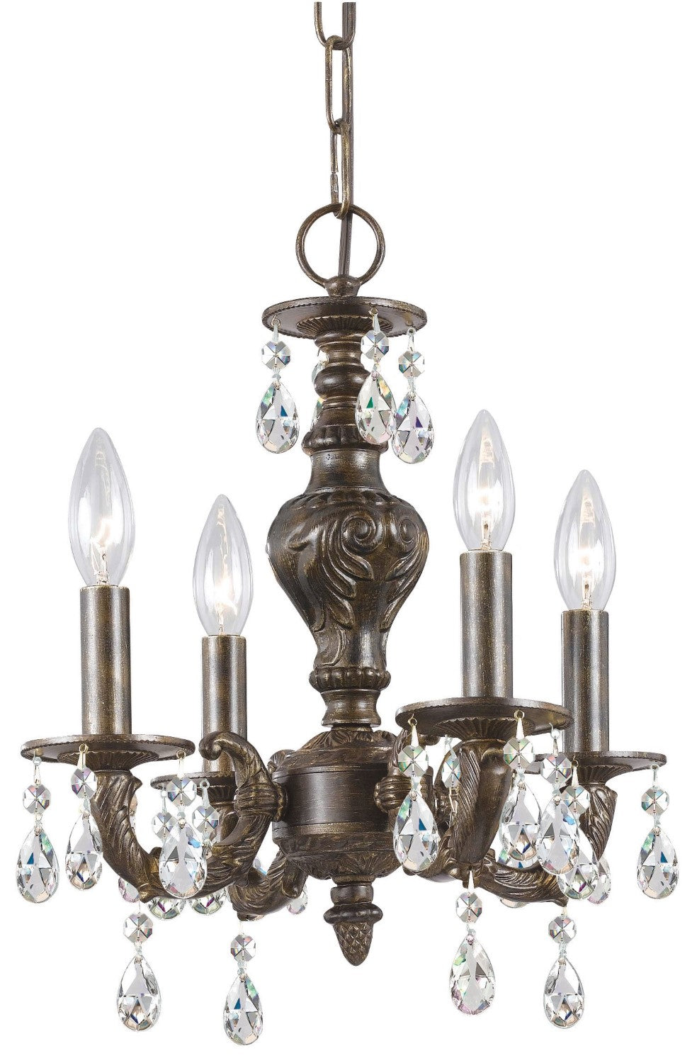 Crystorama 5024-CL-MWP Paris Market 4 Light Clear Crystal Mini Chandelier