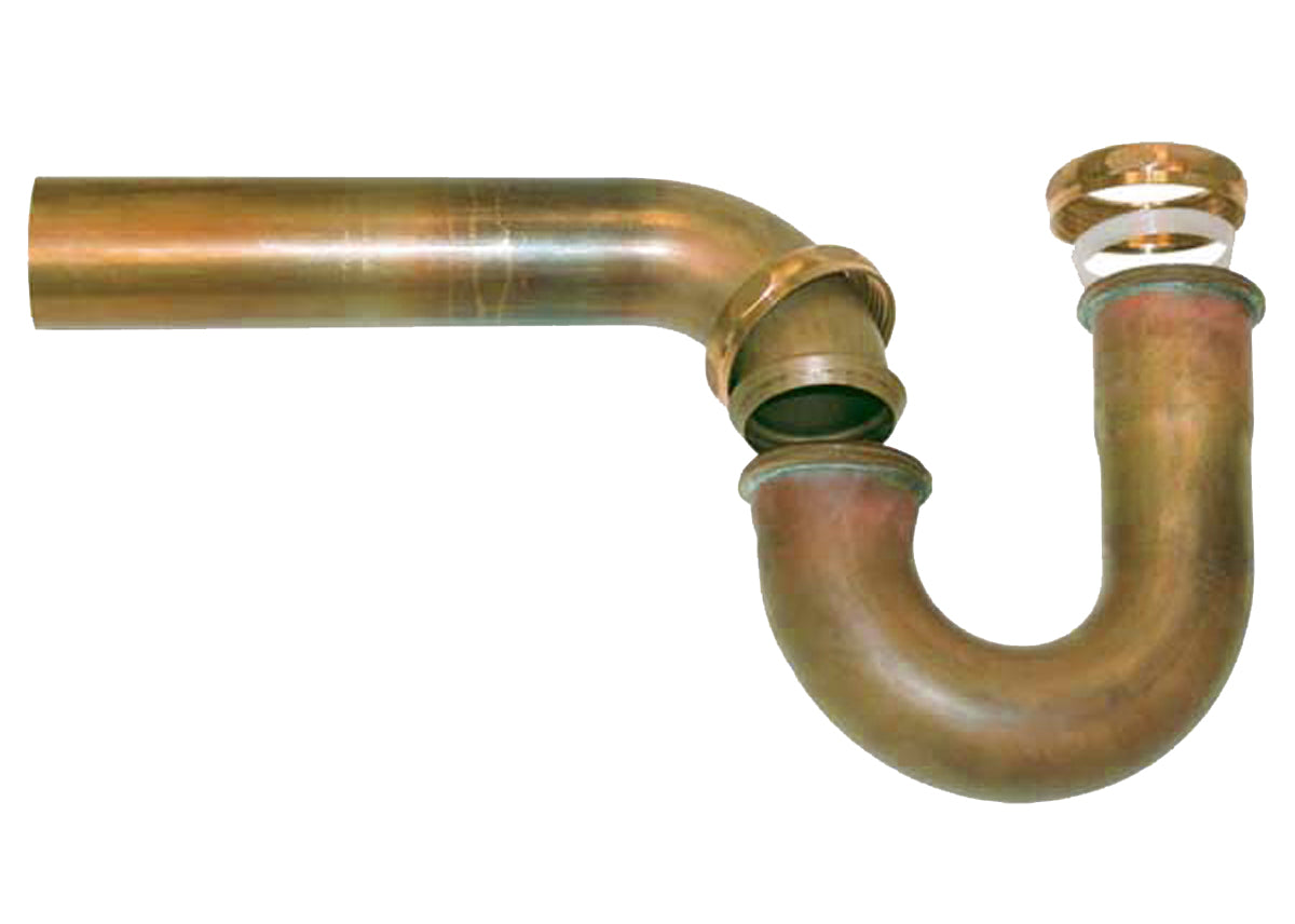 Westbrass D400G 1-1/2 in. Tubular Ground Joint P-Trap with Bell Flange D400G-26