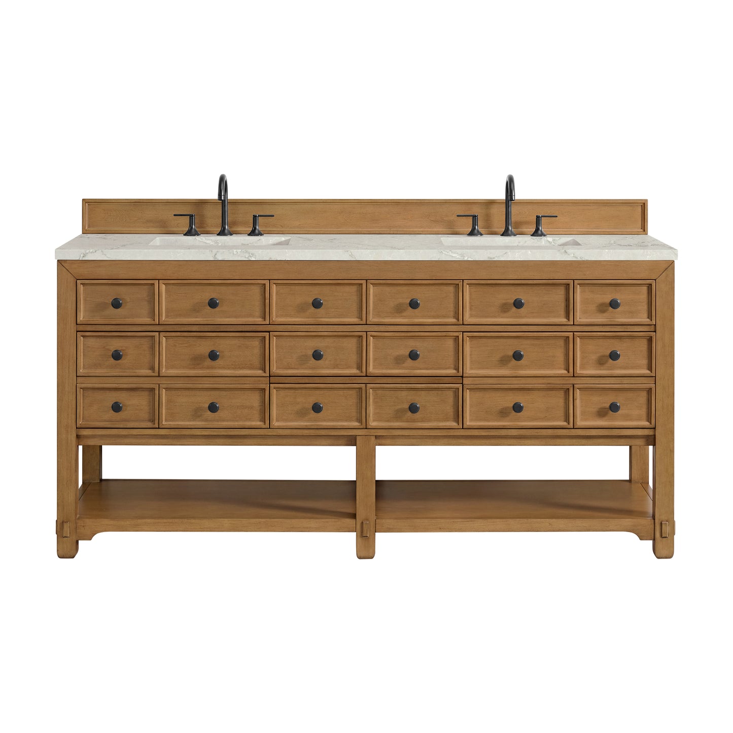 James Martin 505-V72 Malibu 72" Double Vanity, 3 CM Top and FreePower Wireless Charger
