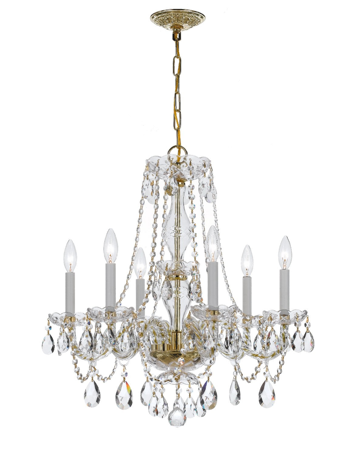 Crystorama 5086-CL-MWP Traditional Crystal 6 Light Crystal Chandelier