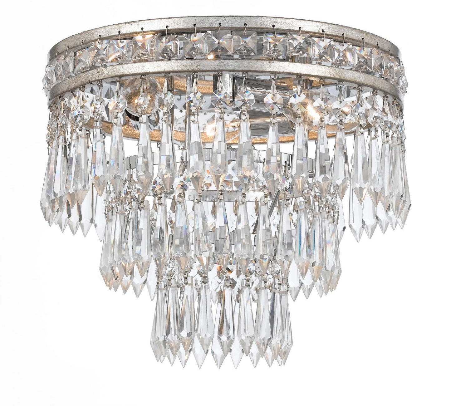 Crystorama 5260-CL-MWP Mercer 3 Light Hand Cut Crystal Ceiling Mount
