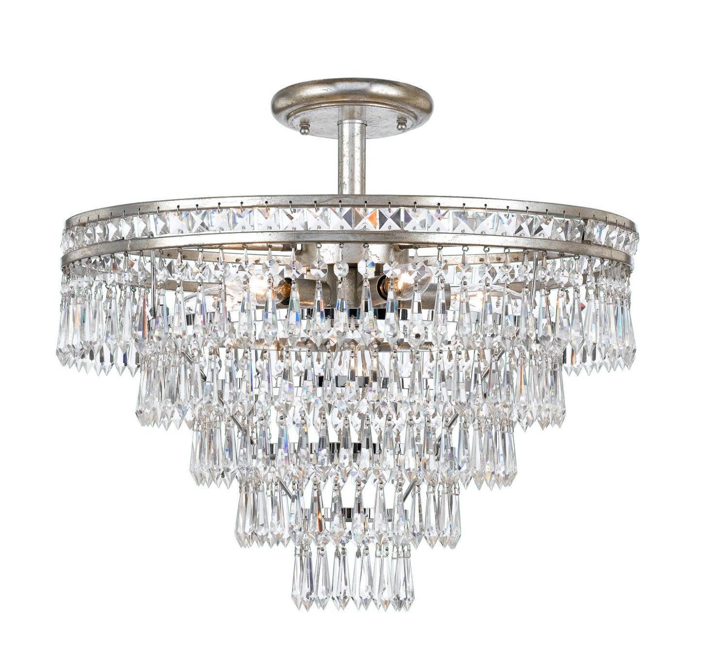 Crystorama 5264-CL-MWP_CEILING Mercer 7 Light Hand Cut Crystal Ceiling Mount