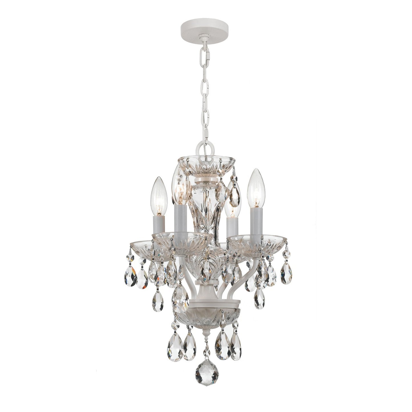 Crystorama 5534-CL-SAQ Traditional Crystal 4 Light Spectra Crystal Mini Chandelier