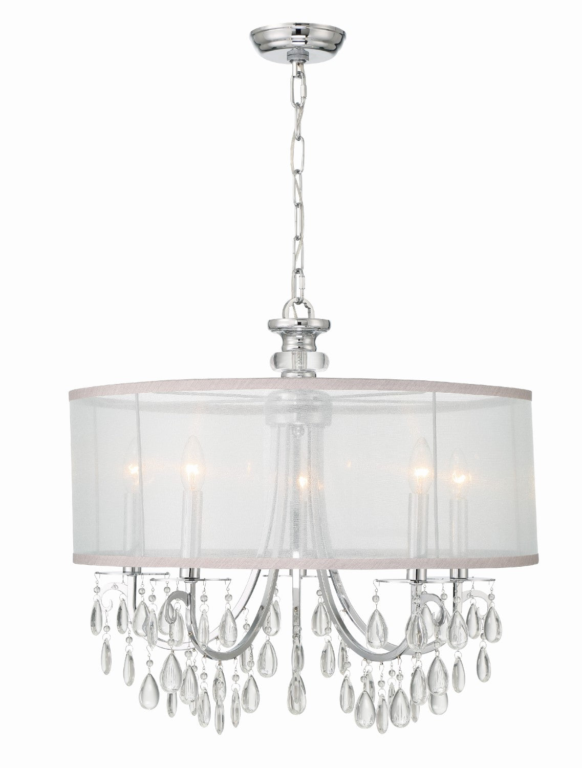 Crystorama 5625 Hampton 5 Light Drum Shade Chandelier
