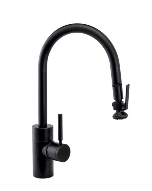 Waterstone 5810 Transitional Standard Reach Pulldown Angled Spout Faucet w/Lever Sprayer