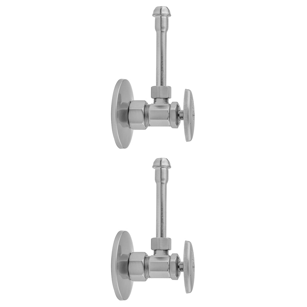 Jaclo 5812-62 Multi Turn Angle Pattern 5/8" O.D. Compression (Fits 1/2" Copper) X 3/8" O.D. Faucet Supply Kit With Oval Handle, 20" Supply Tubes, Escutcheons - Parent