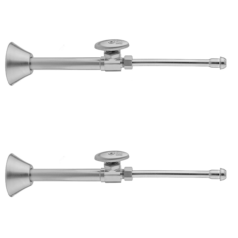 Jaclo 5826-62 Multi Turn Straight Pattern 1/2" Copper (Sweat Fit) X 3/8" O.D. Faucet Supply Kit With Oval Handle, 20" Supply Tubes, Escutcheons - Parent