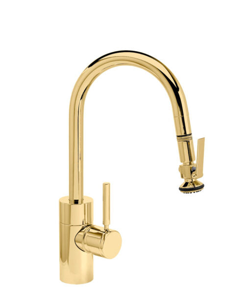 Waterstone 5940 Transitional Prep Size Pulldown Angled Spout Faucet w/Lever Sprayer