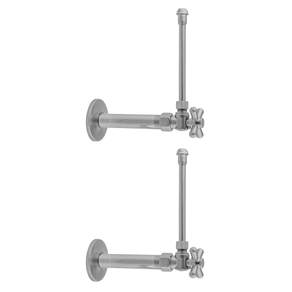 Jaclo 615-62 Quarter Turn Angle Pattern 3/8" Ips X 3/8" O.D. Faucet Supply Kit With Standard Cross Handle, 20" Supply Tubes, Escutcheons - Parent