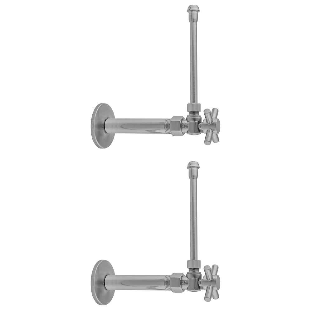 Jaclo 616-4-62 Quarter Turn Angle Pattern 1/2" Ips X 3/8" O.D. Faucet Supply Kit With Contempo Cross Handle, 20" Supply Tubes, Escutcheons - Parent