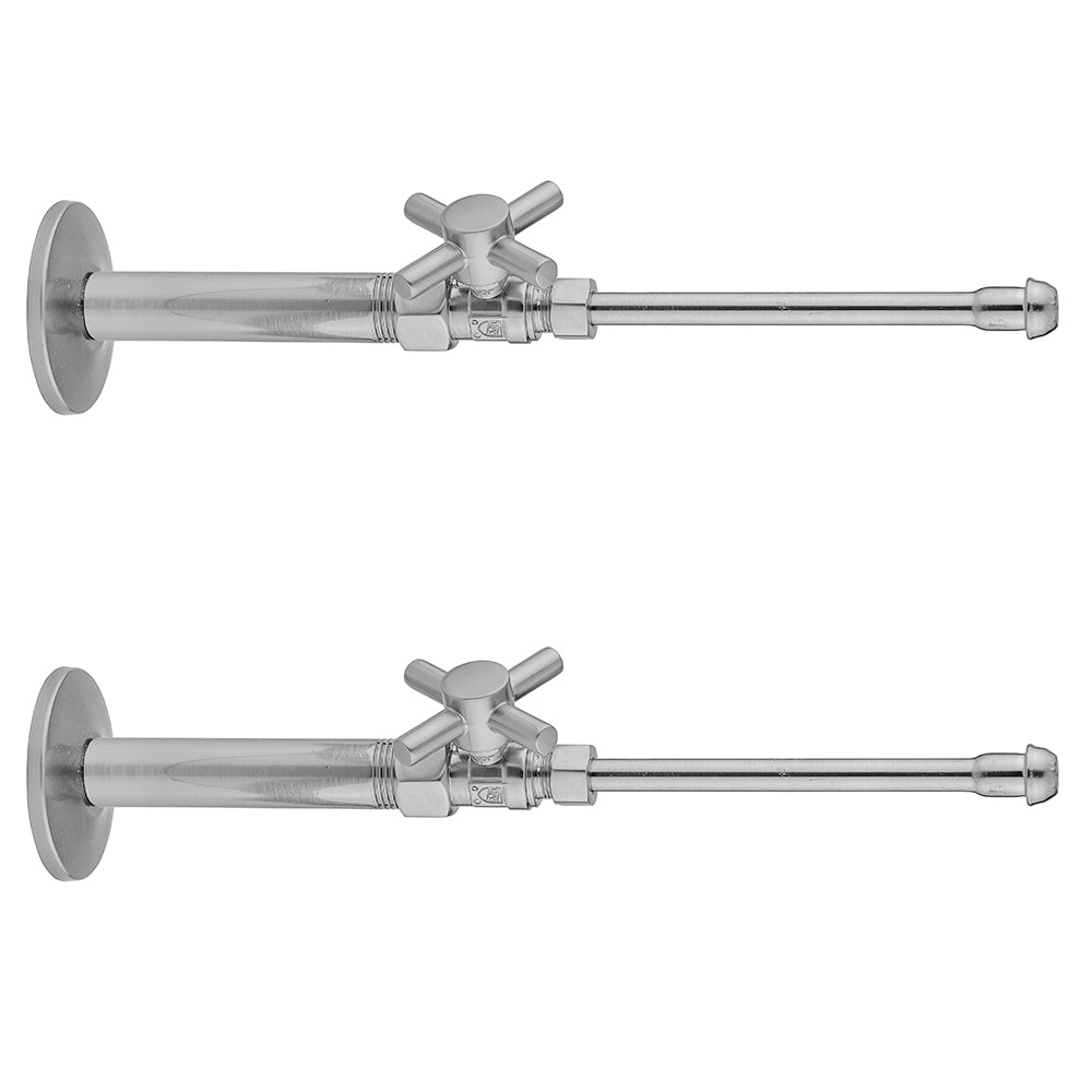 Jaclo 619-4-62 Quarter Turn Straight Pattern 1/2" Ips X 3/8" O.D. Faucet Supply Kit With Contempo Cross Handle, 20" Supply Tubes, Escutcheons - Parent