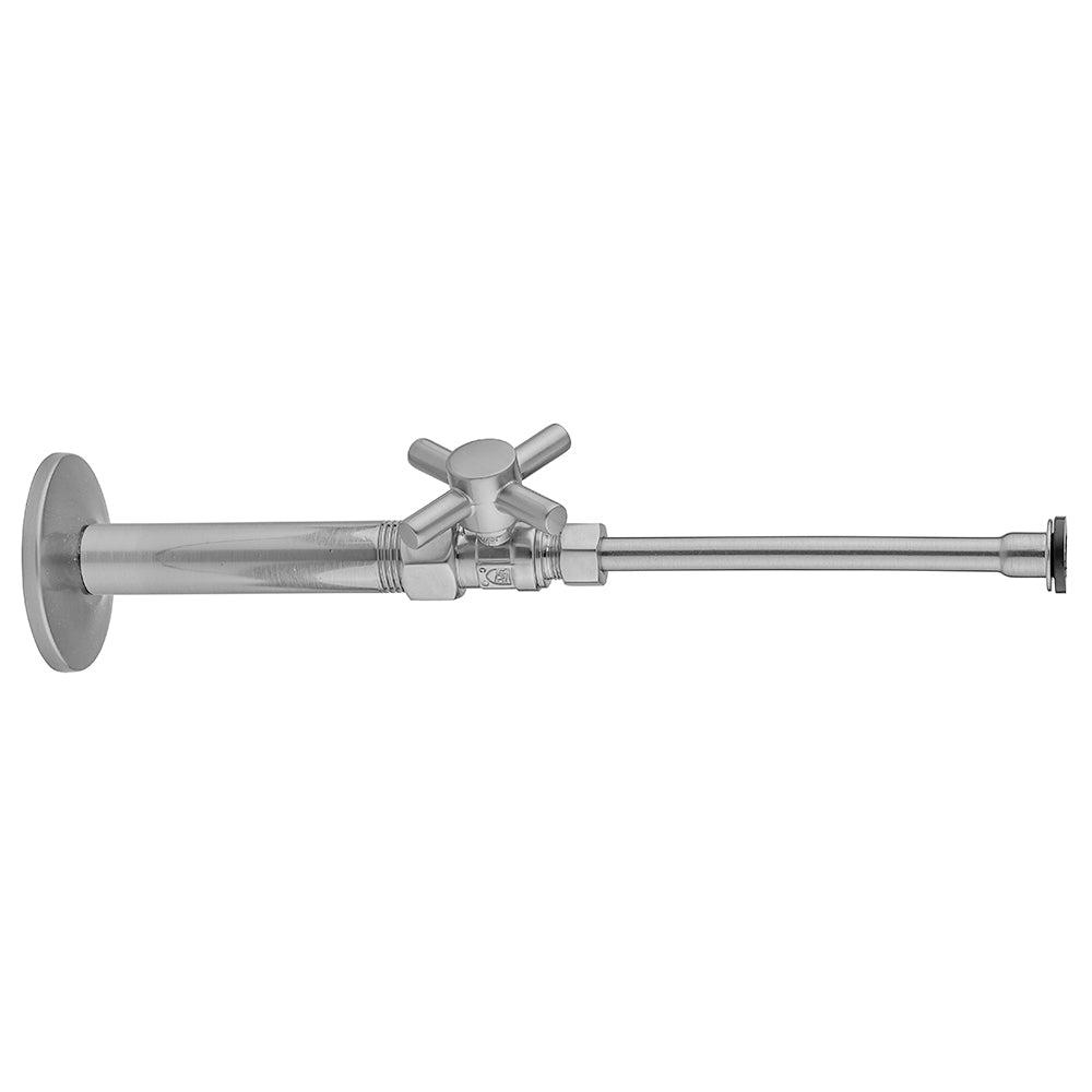 Jaclo 619-4-72 Quarter Turn Straight Pattern 1/2" Ips X 3/8" O.D. Toilet Supply Kit With Contempo Cross Handle, 20" Supply Tube, Escutcheon - Parent