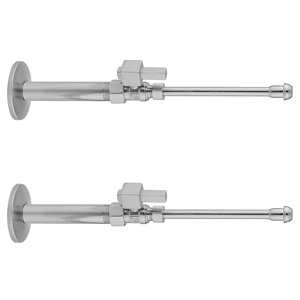 Jaclo 619-6-62 Quarter Turn Straight Pattern 1/2" Ips X 3/8" O.D. Faucet Supply Kit With Square Lever 20" Supply Tubes, Escutcheons - Parent