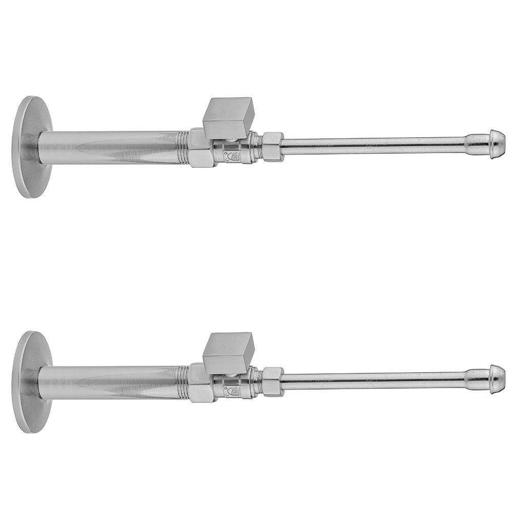 Jaclo 619-7-62 Quarter Turn Straight Pattern 1/2" Ips X 3/8" O.D. Faucet Supply Kit With Square Handle, 20" Supply Tubes, Escutcheons - Parent