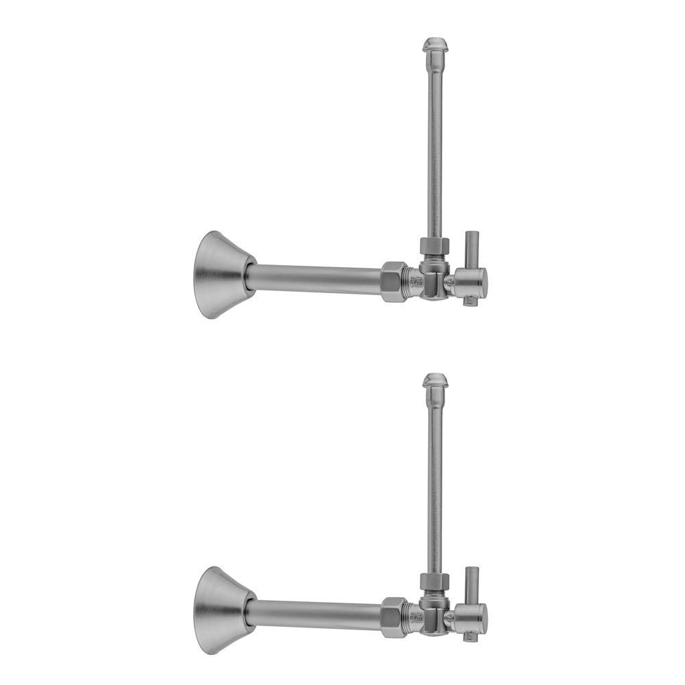 Jaclo 621-2-62CT Quarter Turn Angle Pattern 5/8" O.D. Compression (Fits 1/2" Copper) X 3/8" O.D. Faucet Supply Kit Contempo Lever, 20" Supply Tubes, Cover Tube, Escutcheons - Parent
