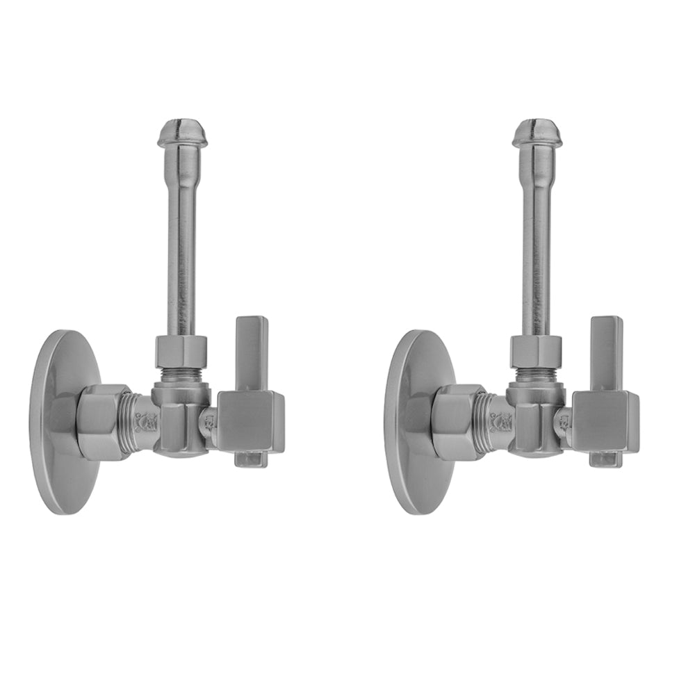 Jaclo 621-6-62 Quarter Turn Angle Pattern 5/8" O.D. Compression (Fits 1/2" Copper) X 3/8" O.D. Faucet Supply Kit With Square Lever Handle, 20" Supply Tubes, Escutcheons - Parent