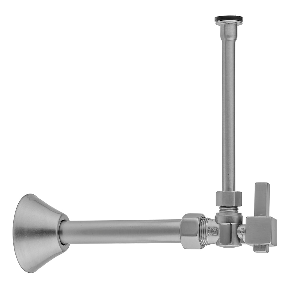 Jaclo 621-6-72CT Quarter Turn Angle Pattern 5/8" O.D. Compression (Fits 1/2" Copper) X 3/8" O.D. Toilet Supply Kit Square Lever Handle, 20" Supply Tube Cover Tube, Escutcheon - Parent