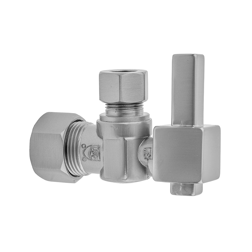 Jaclo 621-6 Quarter Turn Angle Pattern 5/8" O.D. Compression (Fits 1/2" Copper) X 3/8" O.D. Supply Valve With Square Lever Handle - Parent