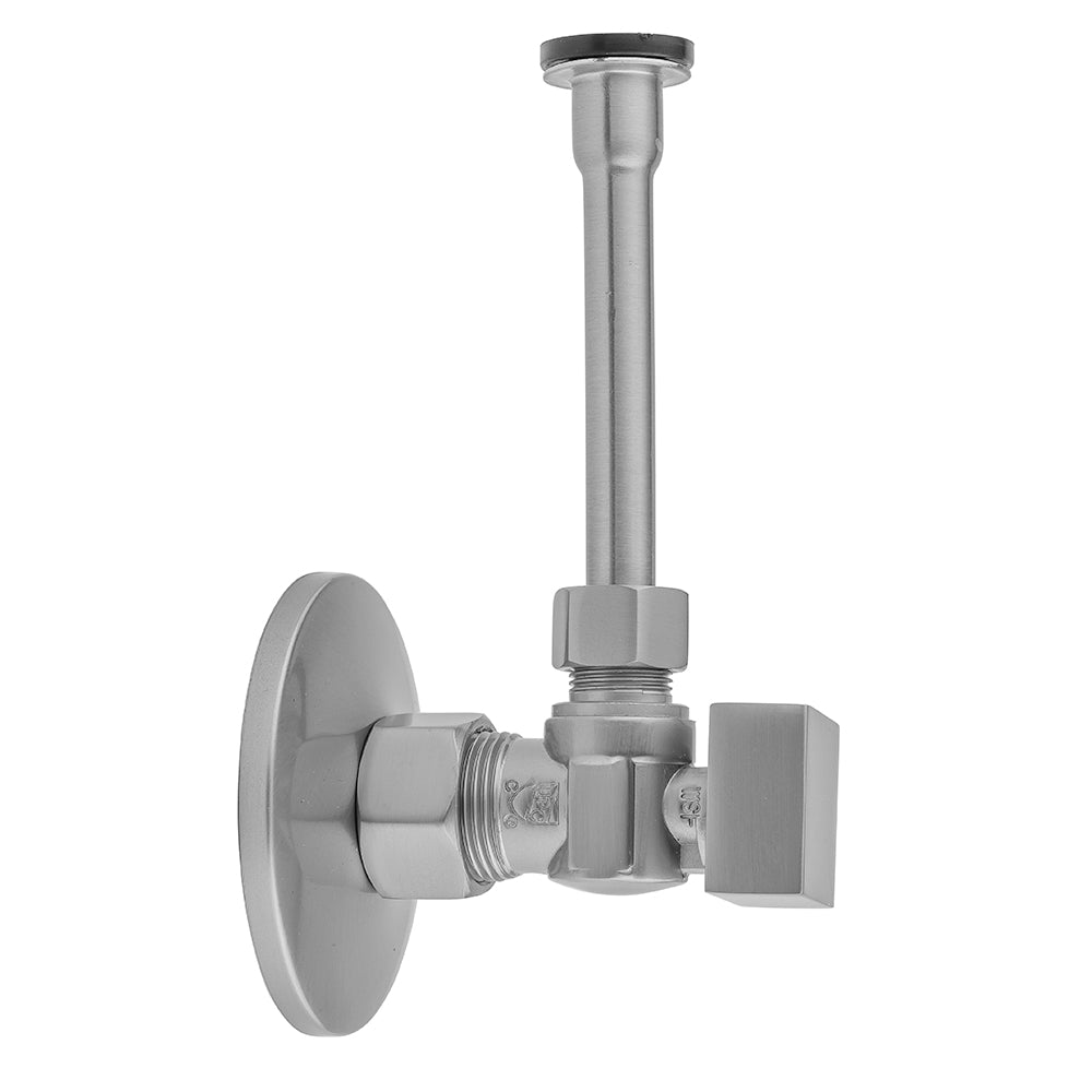 Jaclo 621-7-72 Quarter Turn Angle Pattern 5/8" O.D. Compression (Fits 1/2" Copper) X 3/8" O.D. Toilet Supply Kit Square Handle, 20" Supply Tube, Escutcheon - Parent