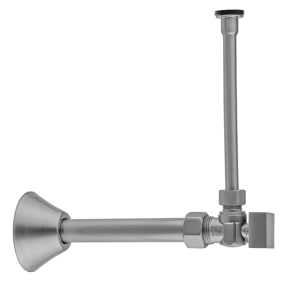 Jaclo 621-7-72CT Quarter Turn Angle Pattern 5/8" O.D. Compression (Fits 1/2" Copper) X 3/8" O.D. Toilet Supply Kit Square Handle, 20" Supply Tube, Cover Tube, Escutcheon - Parent