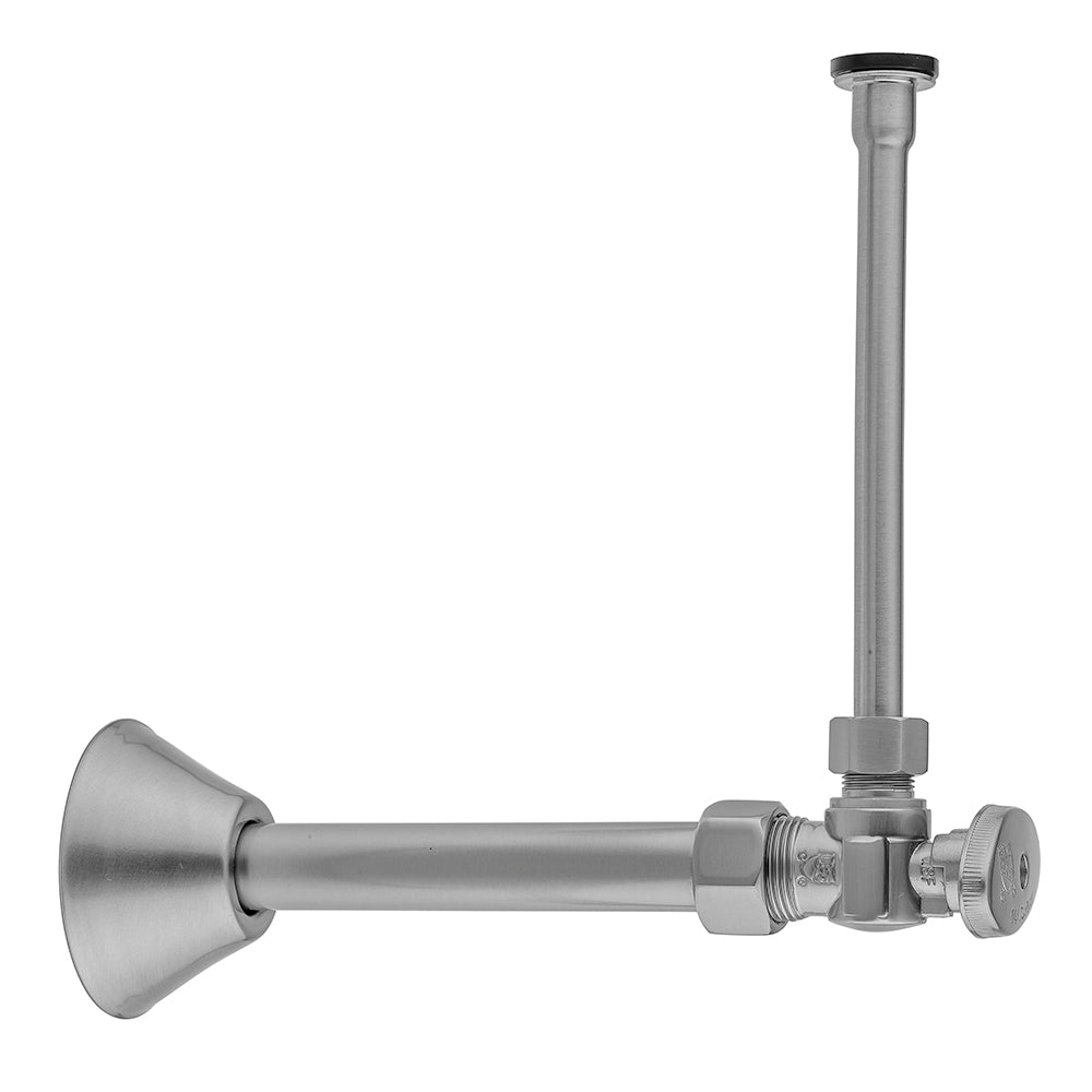 Jaclo 621-8-72CT Quarter Turn Angle Pattern 5/8" O.D. Compression (Fits 1/2" Copper) X 3/8" O.D. Toilet Supply Kit Oval Handle, 20" Supply Tube, Cover Tube, Escutcheon - Parent