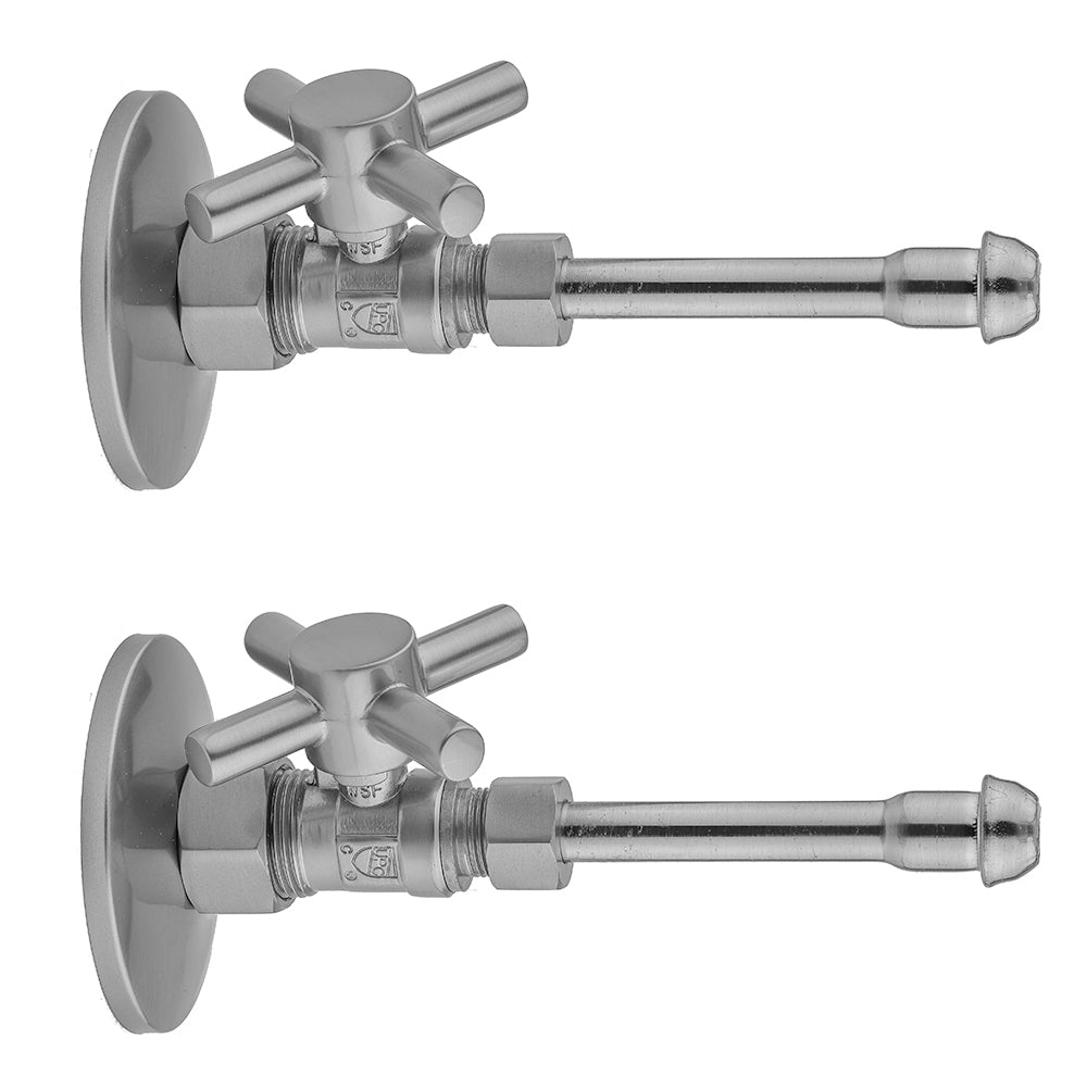 Jaclo 622-4-62 Quarter Turn Straight Pattern 5/8" O.D. Compression (Fits 1/2" Copper) X 3/8" O.D. Faucet Supply Kit With Contempo Cross Handle, 20" Supply Tubes, Escutcheons - Parent