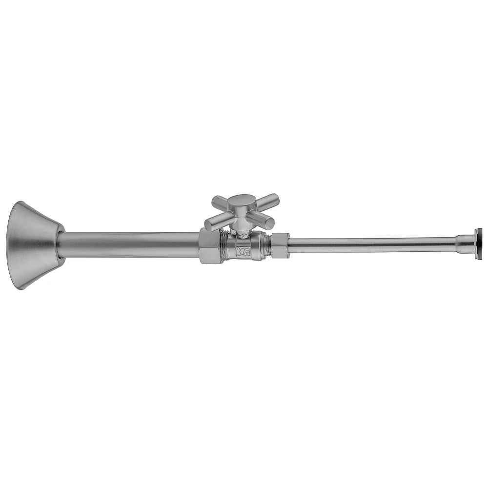 Jaclo 622-4-72CT Quarter Turn Straight Pattern 5/8" O.D. Compression (Fits 1/2" Copper) X 3/8" O.D. Toilet Supply Kit Contempo Cross, 20" Supply Tube, Cover Tube, Escutcheon - Parent