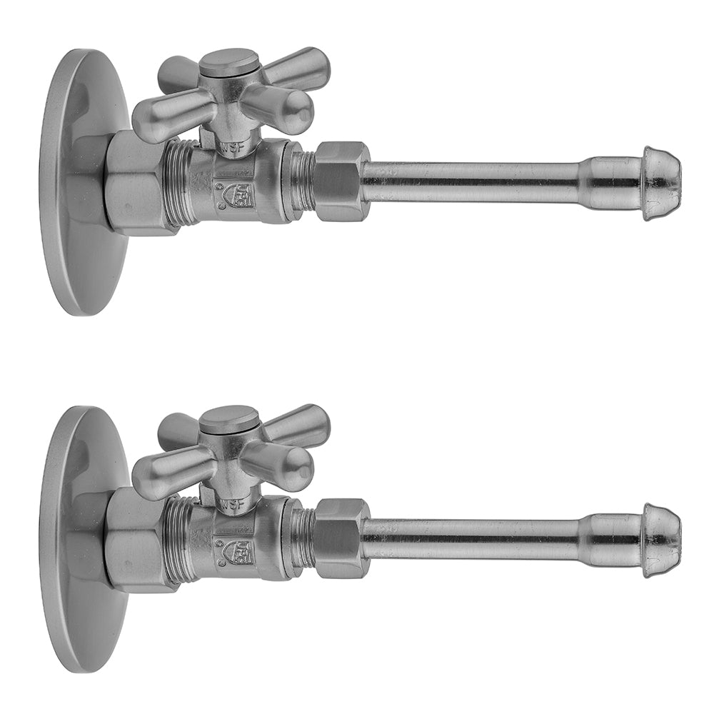 Jaclo 622-62 Quarter Turn Straight Pattern 5/8" O.D. Compression (Fits 1/2" Copper) X 3/8" O.D. Faucet Supply Kit With Standard Cross Handle, 20" Supply Tubes, Escutcheons - Parent