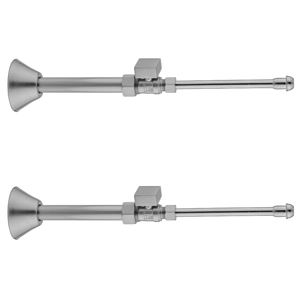 Jaclo 622-7-62CT Quarter Turn Straight Pattern 5/8" O.D. Compression (Fits 1/2" Copper) X 3/8" O.D. Faucet Supply Kit Square Handle, 20" Supply Tubes, Cover Tubes, Escutcheons - Parent