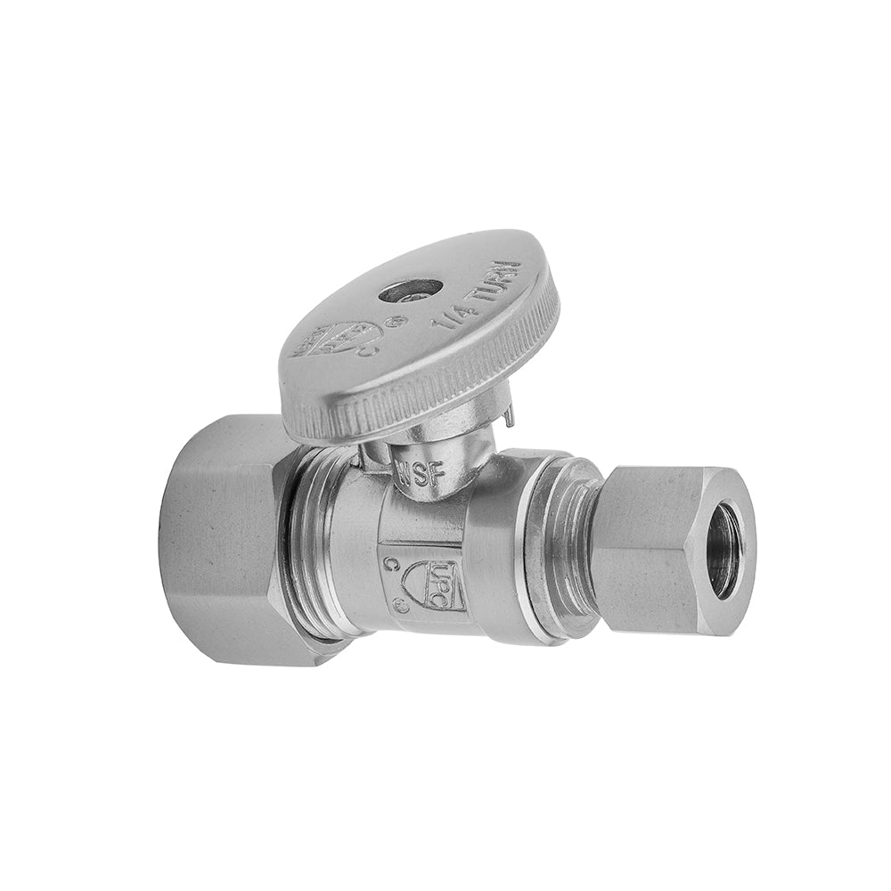 Jaclo 623-8 Quarter Turn Straight Pattern 5/8" O.D. Compression (Fits 1/2" Copper) X 1/2" O.D. Supply Valve With Oval Handle - Parent