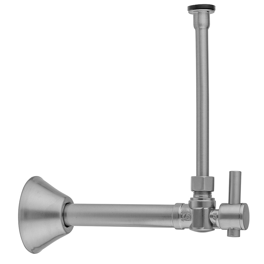 Jaclo 629-2-72 Quarter Turn Angle Pattern 1/2" Copper (Sweat Fit) X 3/8" O.D. Toilet Supply Kit With Contempo Lever Handle, 20" Supply Tube, Escutcheon - Parent