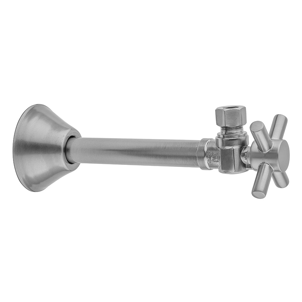 Jaclo 629-4 Quarter Turn 1/2" Copper (Sweat Fit) X 3/8" O.D. Outlet Angle Supply Valve With Contempo Cross Handle - Parent