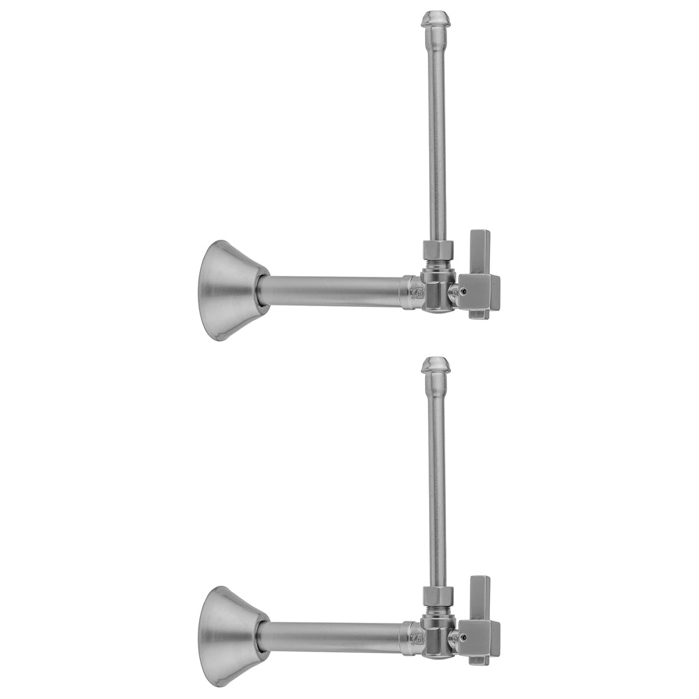 Jaclo 629-6-62 Quarter Turn Angle Pattern 1/2" Copper (Sweat Fit) X 3/8" O.D. Faucet Supply Kit With Square Lever Handle, 20" Supply Tubes & Bell Escutcheons - Parent