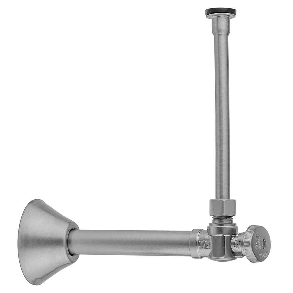 Jaclo 629-8-72 Quarter Turn Angle Pattern 1/2" Copper (Sweat Fit) X 3/8" O.D. Toilet Supply Kit With Oval Handle, 20" Supply Tube, Escutcheon - Parent
