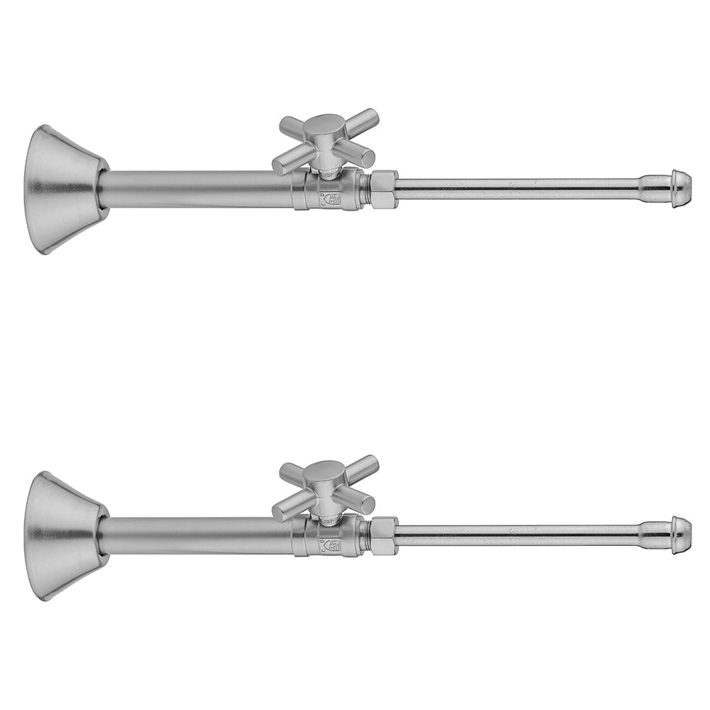 Jaclo 631-4-62 Quarter Turn Straight Pattern 1/2" Copper (Sweat Fit) X 3/8" O.D. Faucet Supply Kit With Contempo Cross Handle, 20" Supply Tubes, Escutcheons - Parent