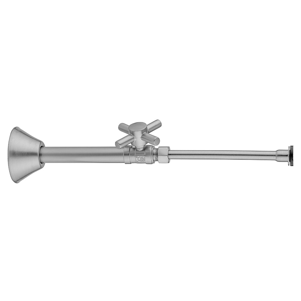 Jaclo 631-4-72 Quarter Turn Straight Pattern 1/2" Copper (Sweat Fit) X 3/8" O.D. Toilet Supply Kit With Contempo Cross Handle, 12" Supply Tube, Escutcheon - Parent