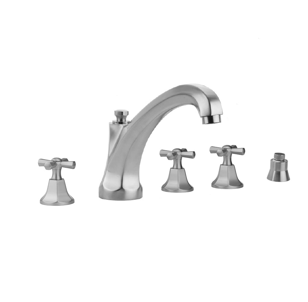 Jaclo 6972-T686-S-TRIM Astor Roman Tub Set With High Spout And Hex Cross Handles Mount - Parent
