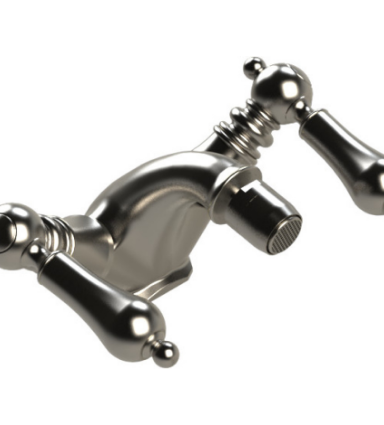 Rubinet 6ARML Single Hole Dual Handle Bidet Fitting (Less Drain)