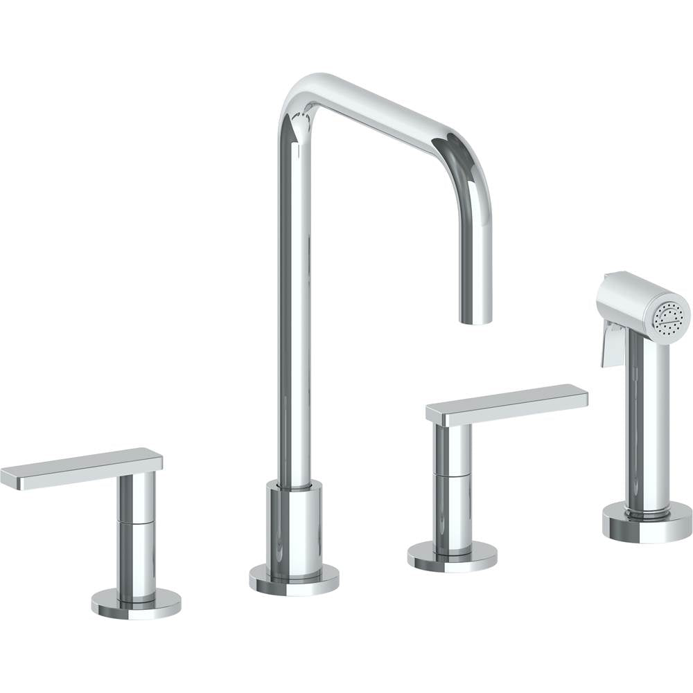 Watermark 70-7.1-RNS4 Rainey Deck Mounted 4 Hole Square Top Kitchen Set - Includes Side Spray