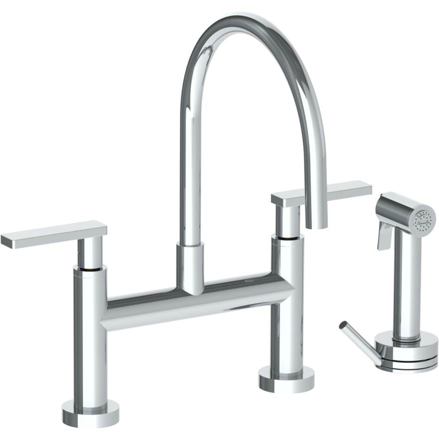 Watermark 70-7.65G-RNS4 Rainey Deck Mounted Bridge Gooseneck Kitchen Faucet With Independent Side Spray