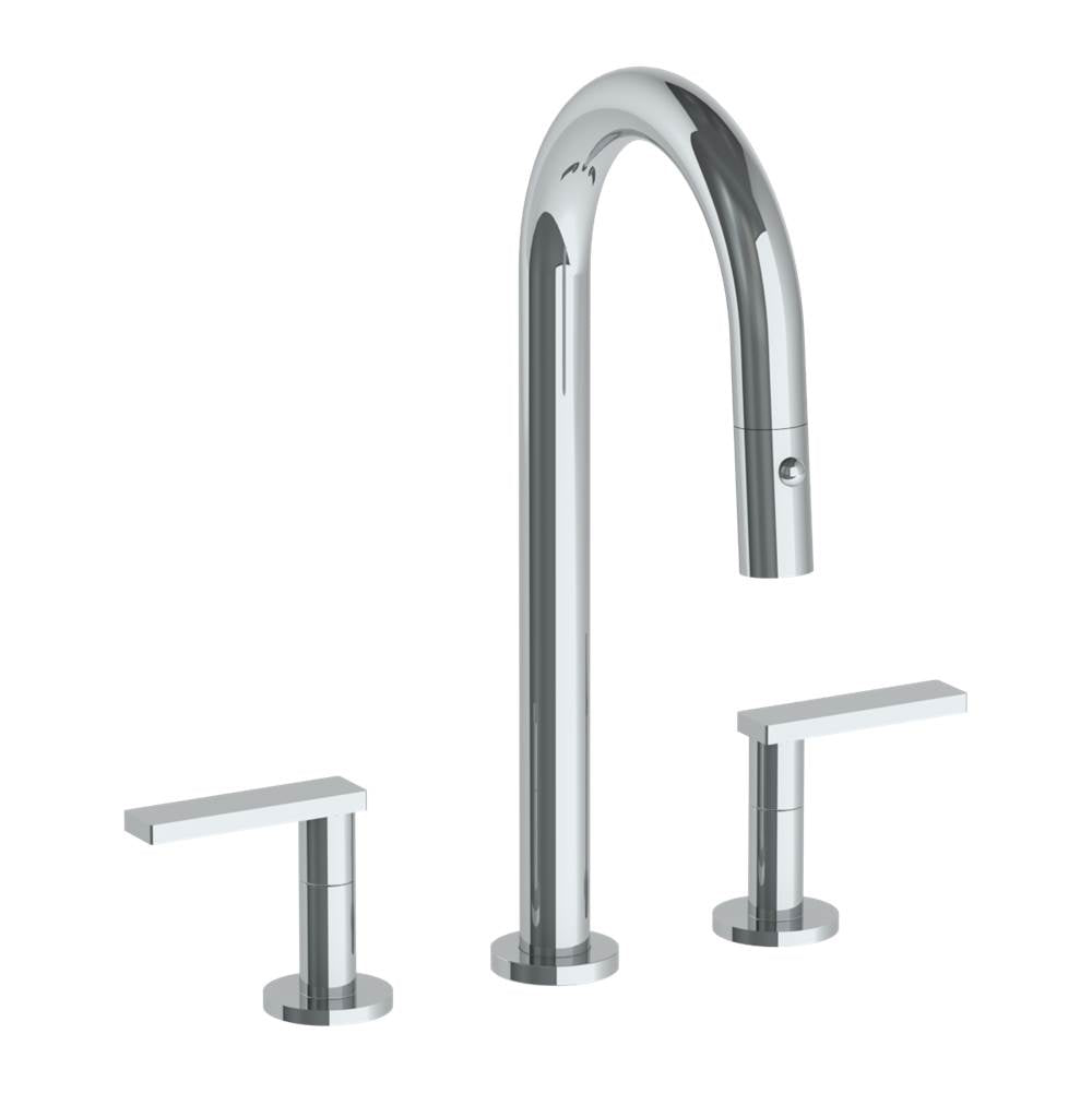Watermark 70-9PG4-RNS4 Deck Mounted 3 Hole Gooseneck Prep Faucet With Pull Down Spray - Parent