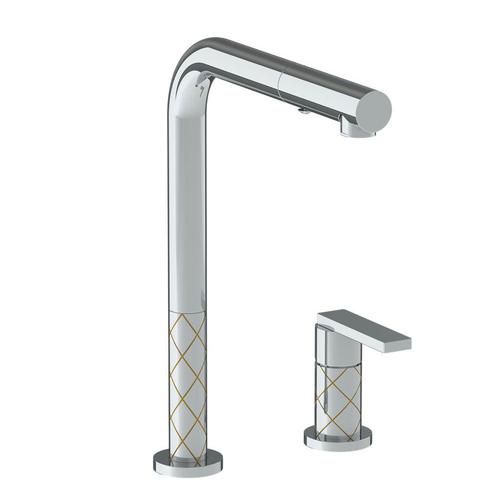 Watermark 71-7.1.3P1-LLD4V Deck Mounted 2 Hole Square Top Kitchen Faucet With Pull Out Spray - Parent