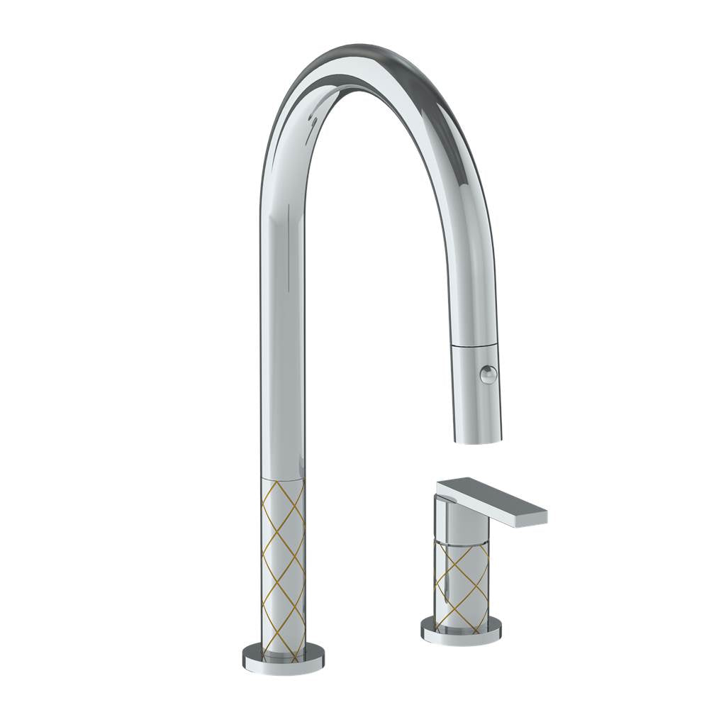 Watermark 71-7.1.3PG2-LLD4V Deck Mounted 2 Hole Gooseneck Kitchen Faucet With Pull Down Spray - Parent