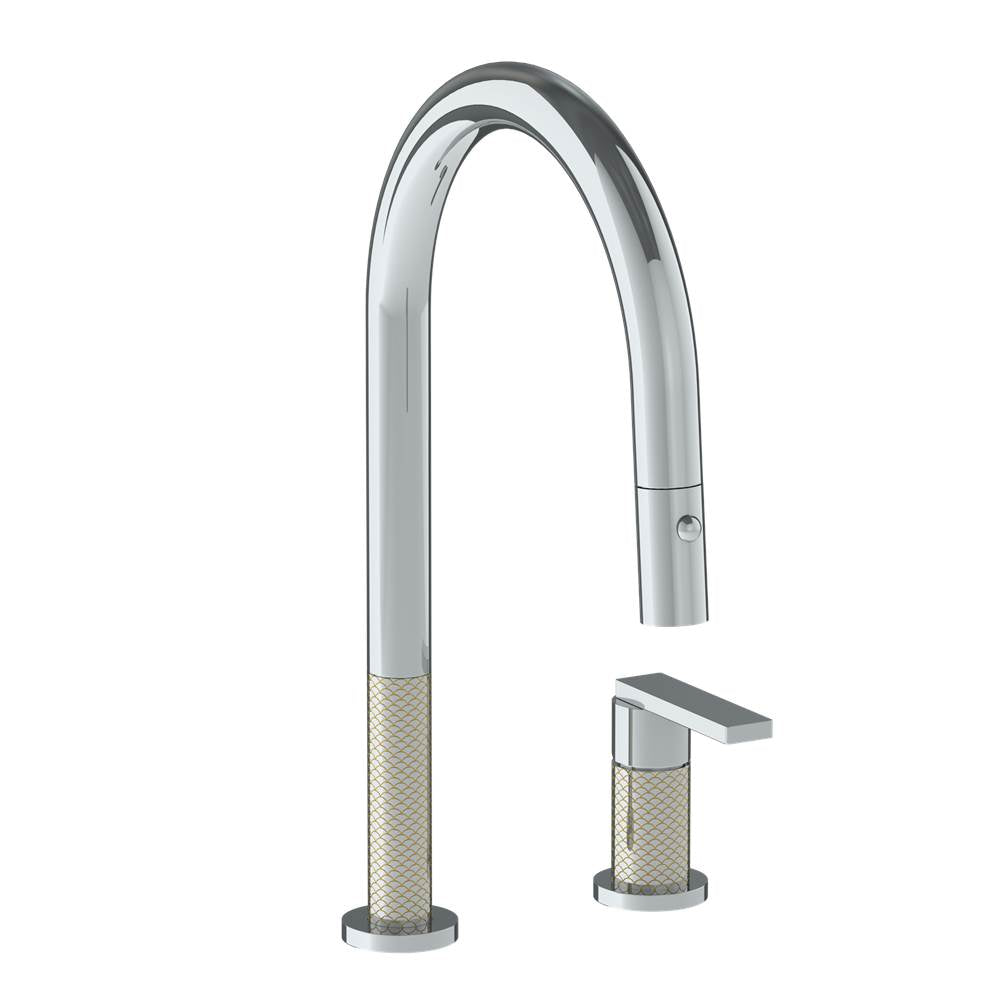 Watermark 71-7.1.3PG2-LLO6V Deck Mounted 2 Hole Gooseneck Kitchen Faucet With Pull Down Spray - Parent