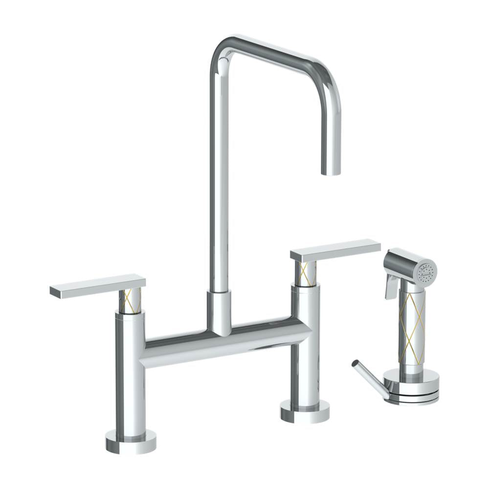 Watermark 71-7.65-LLD4 Deck Mounted Bridge Square Top Kitchen Faucet With Independent Side Spray - Parent