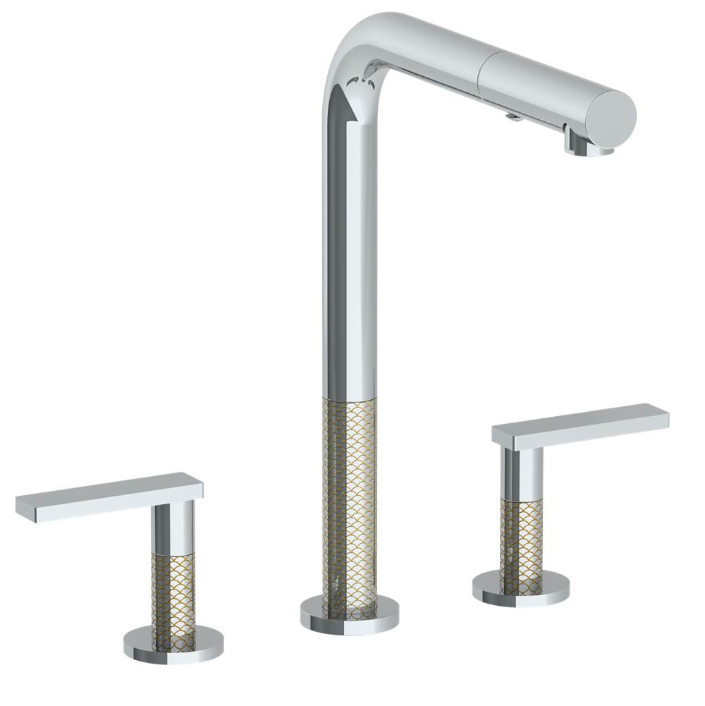 Watermark 71-7P1-LLO6 Deck Mounted 3 Hole Square Top Kitchen Faucet With Pull Out Spray - Parent