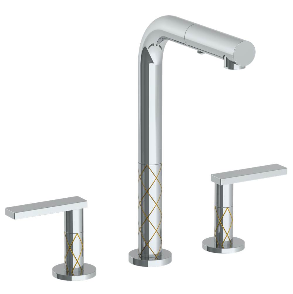 Watermark 71-9P3-LLD4 Deck Mounted 3 Hole Square Top Prep Faucet With Pull Out Spray - Parent