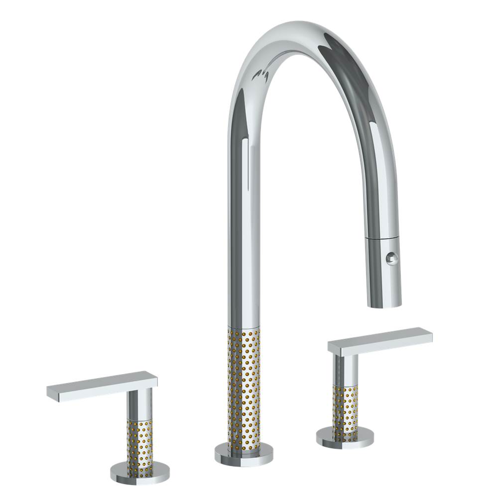 Watermark 71-9PG4-LLP5 Deck Mounted 3 Hole Gooseneck Prep Faucet With Pull Down Spray - Parent